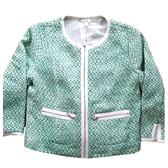 CAbi Jackets & Blazers - CAbi‎ Womans Green Clover Tweed jacket #726 in Size 8